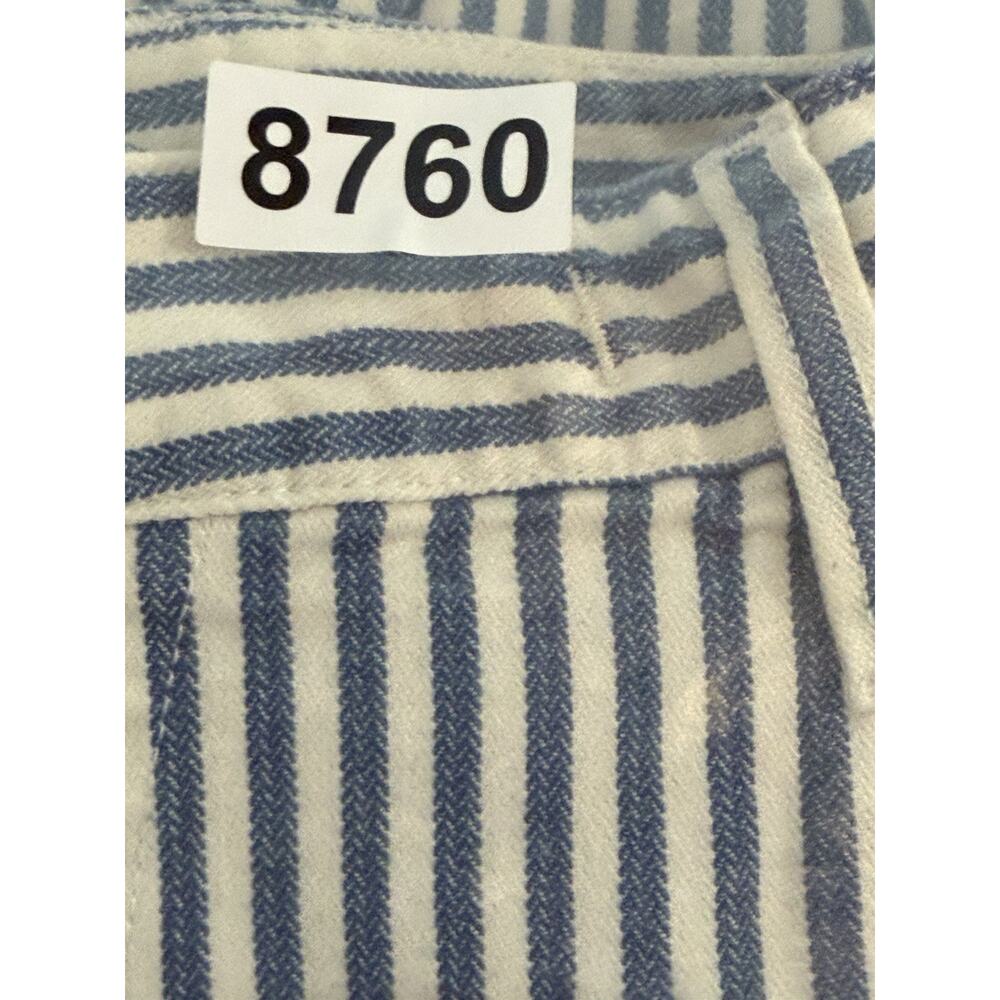 Madewell Wide Leg Pants Womens 25 Blue White Stripe Preppy High Rise Crop - Picture 12 of 12